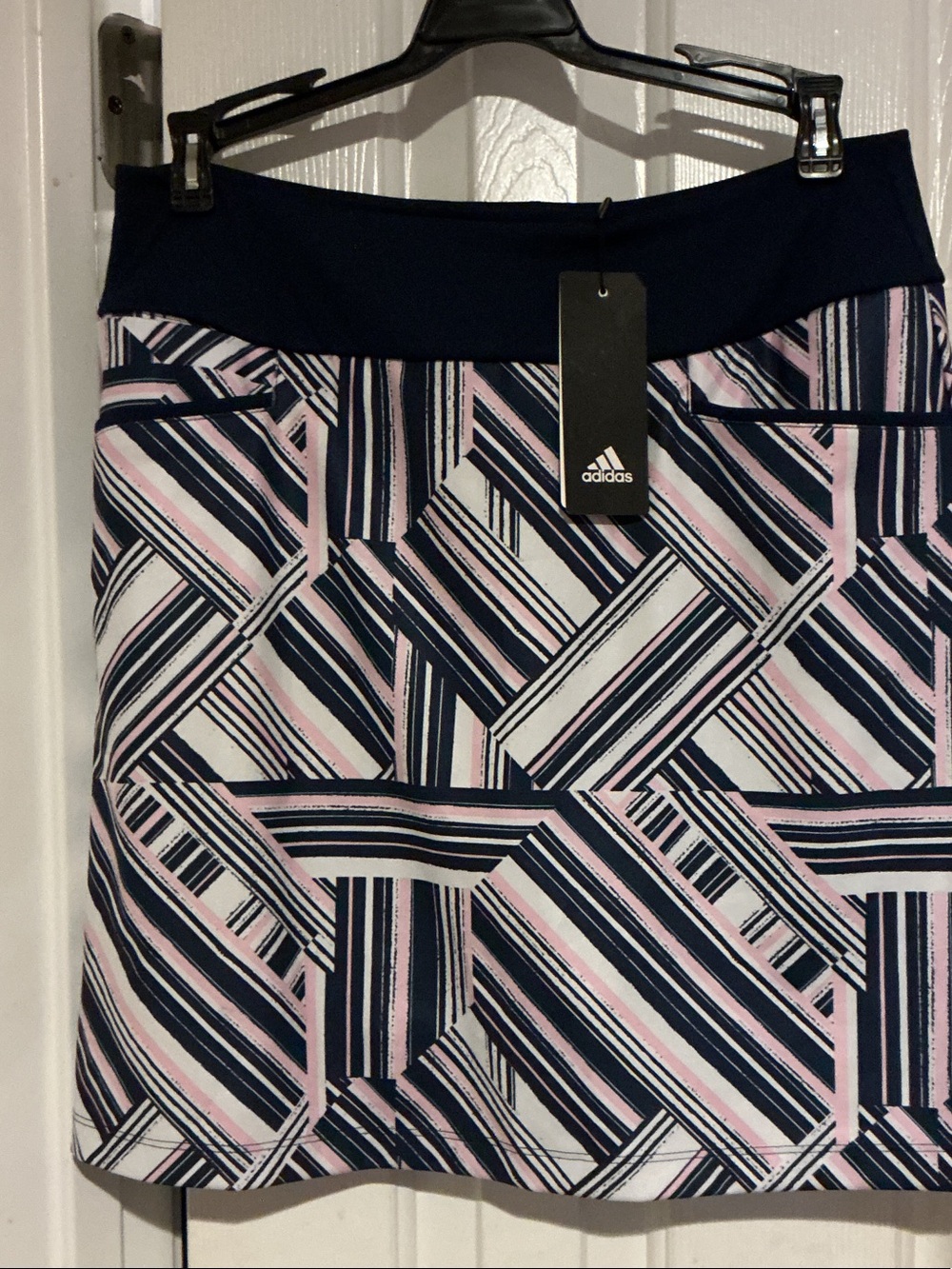 Adidas Navy, Pink & White Geometric Golf/Tennis Skort